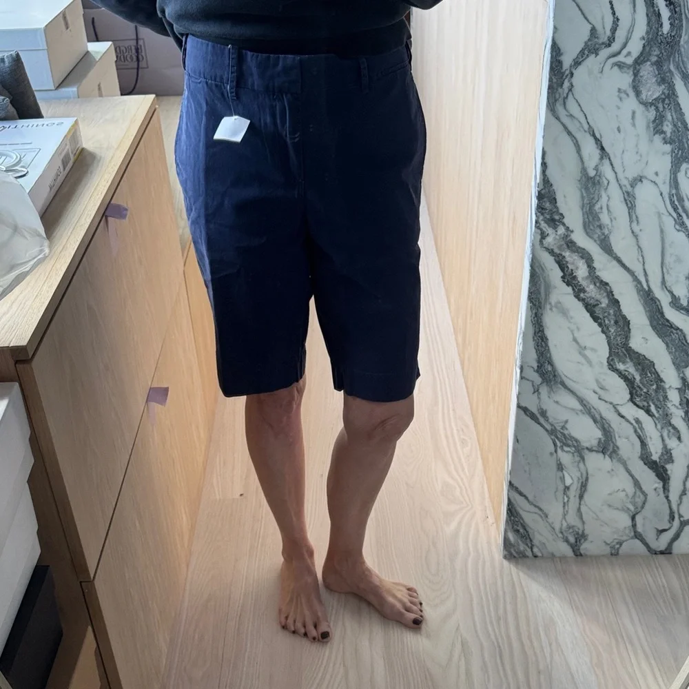 G1 Paper Twill Dark Blue Flat Front Shorts - Picture 1 of 5